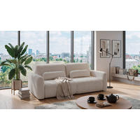 SCHLAFSOFA BUBBLE 2 Webstoff Perlmutt  inkl. Bettkasten  - Perlmutt/Schwarz, MODERN, Kunststoff/Textil (240/89/122cm) - MID.YOU
