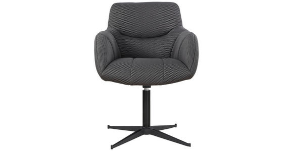 ARMLEHNSTUHL in Eisen Webstoff - Schwarz/Grau, Design, Textil/Metall (63/85/66cm) - Novel