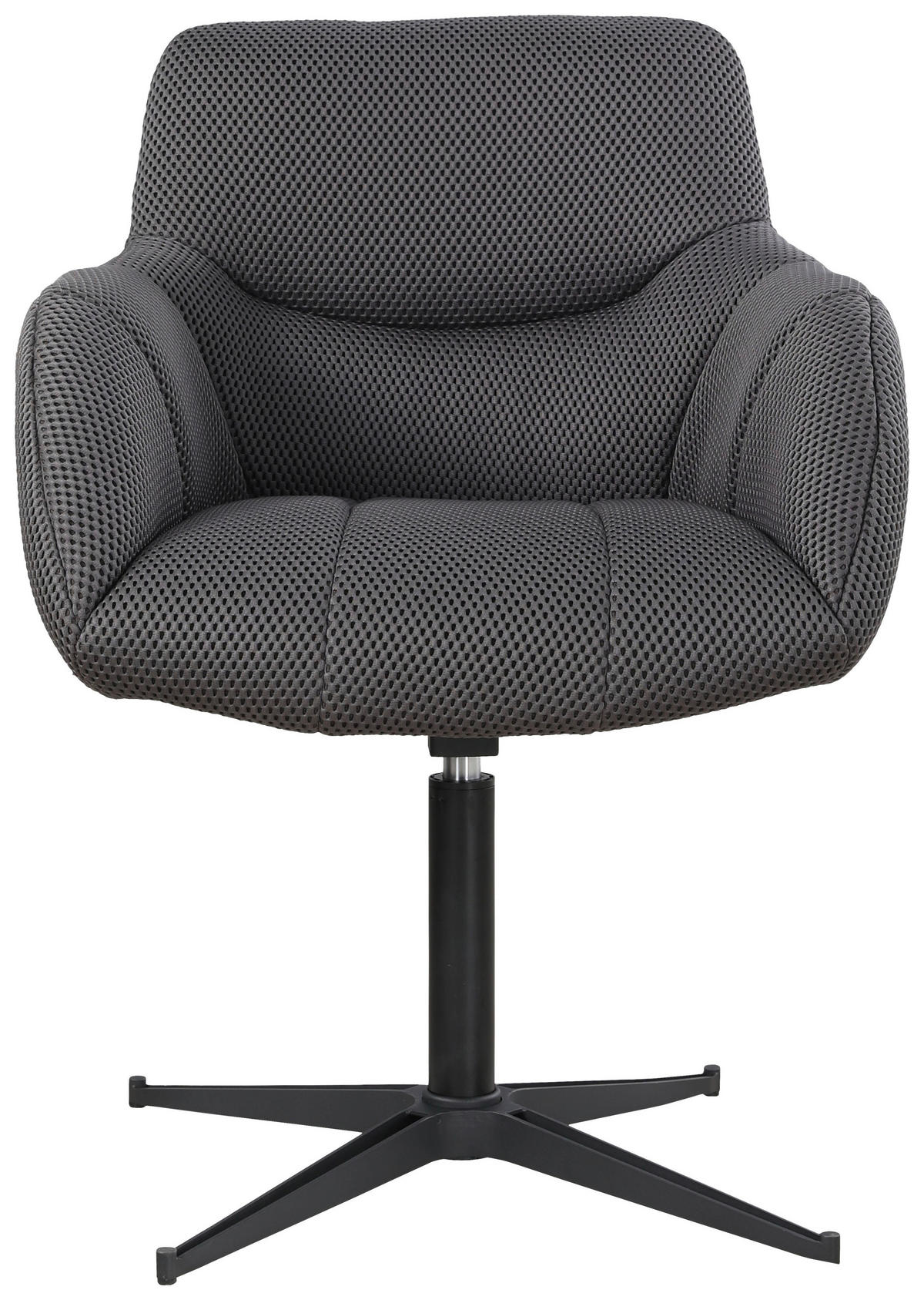 STOL MED ARMSTÖD järn vävt tyg  - grå/svart, Design, metall/textil (63/85/66cm) - Novel