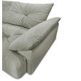 BIGSOFA Webstoff Hellgrau  - Hellgrau/Schwarz, KONVENTIONELL, Kunststoff/Textil (243/90,5/130cm) - Ambia Home
