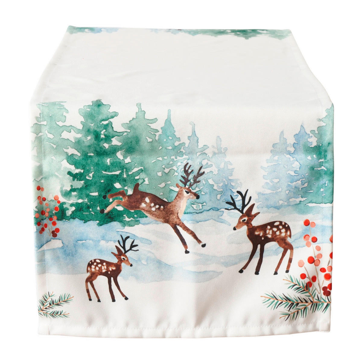 TISCHLÄUFER Textil Braun, Grün 140/40 cm  - Braun/Grün, Basics, Textil (140/40cm)