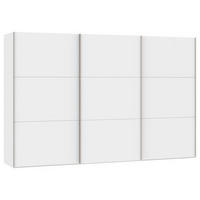 SCHWEBETÜRENSCHRANK 303/195/65 cm 3-türig Weiß  - Edelstahlfarben/Weiß, Design, Holzwerkstoff (303/195/65cm) - Boxxx
