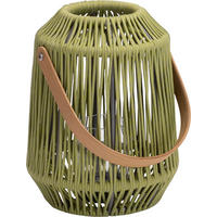 LED-LATERNE - Anthrazit/Olivgrün, Basics, Glas/Holz (30/39/30cm) - Stern