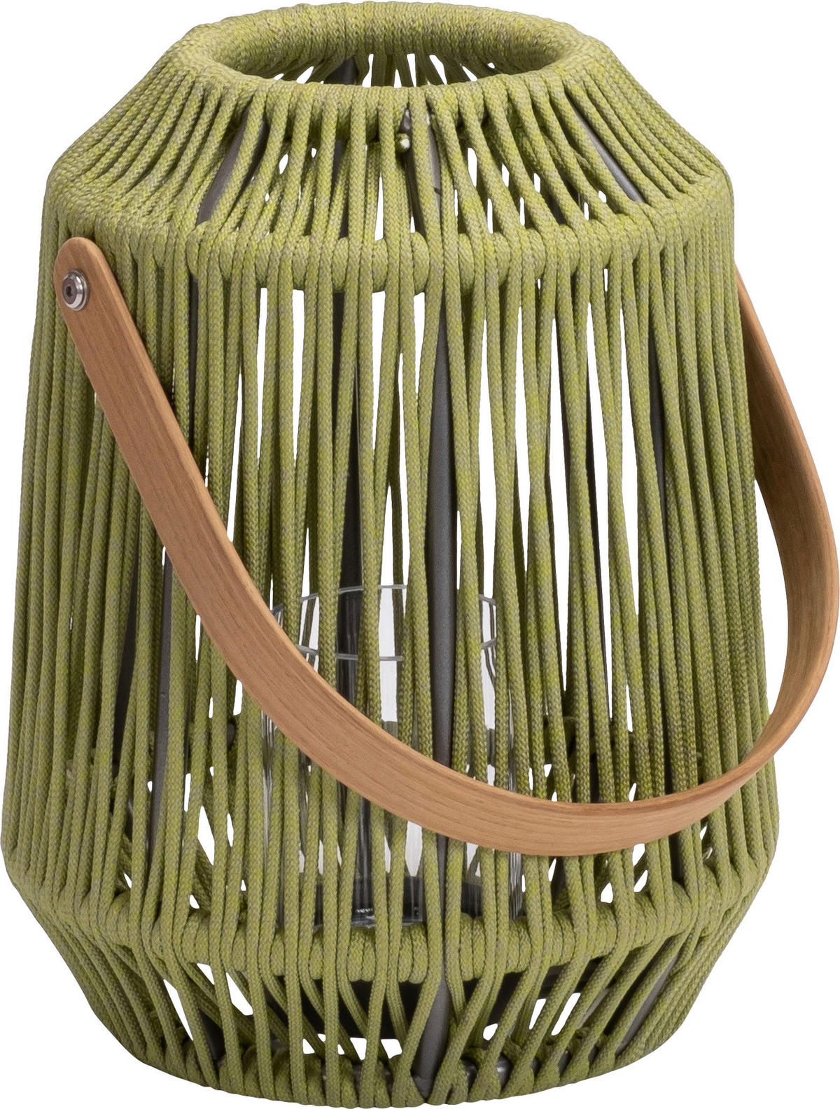 LED-LATERNE - Anthrazit/Olivgrün, Basics, Glas/Holz (30/39/30cm) - Stern