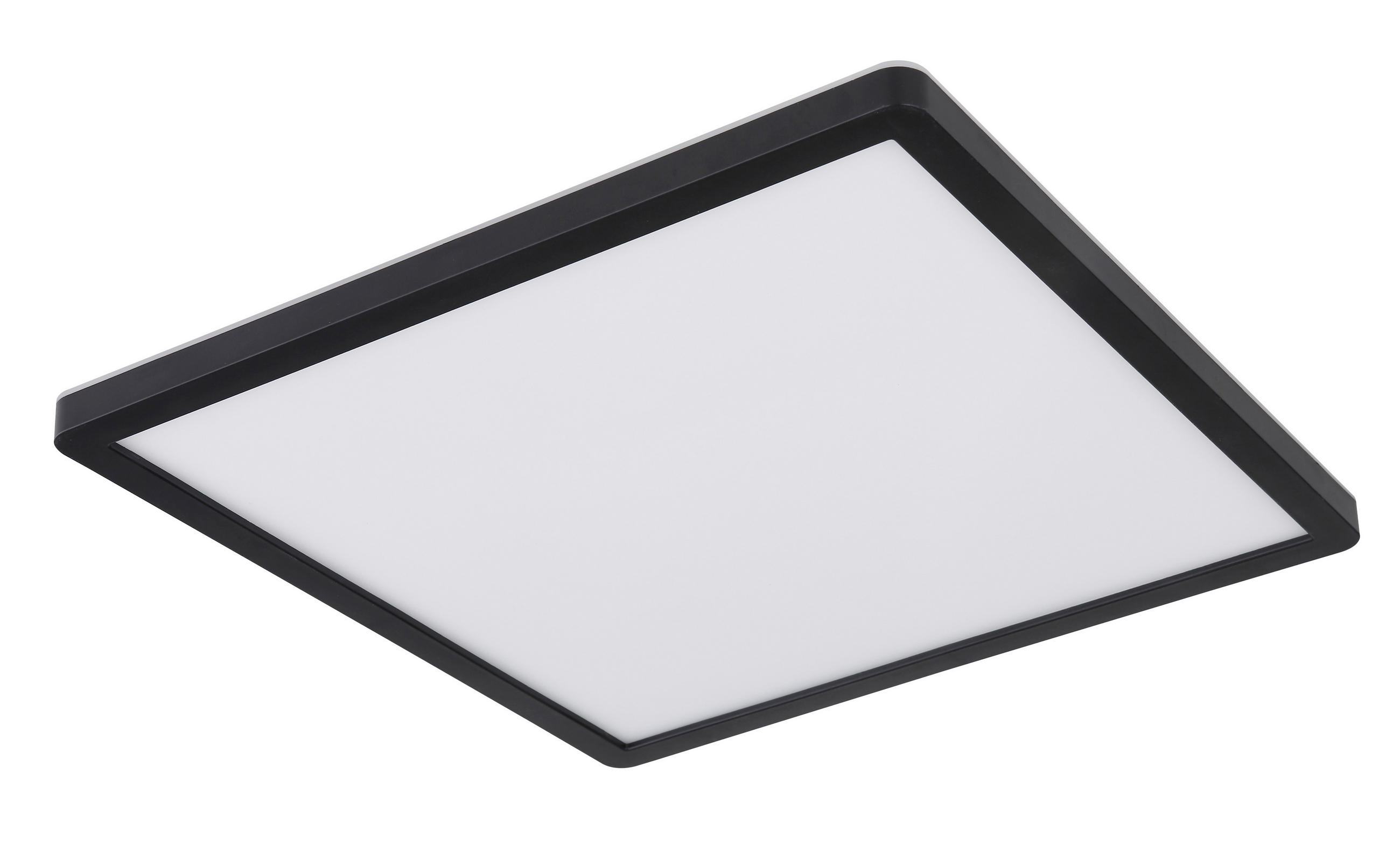 LED-DECKENLEUCHTE Sapana 29,4/29,4/2,5 cm   - Opal/Schwarz, Basics, Kunststoff (29,4/29,4/2,5cm) - Globo