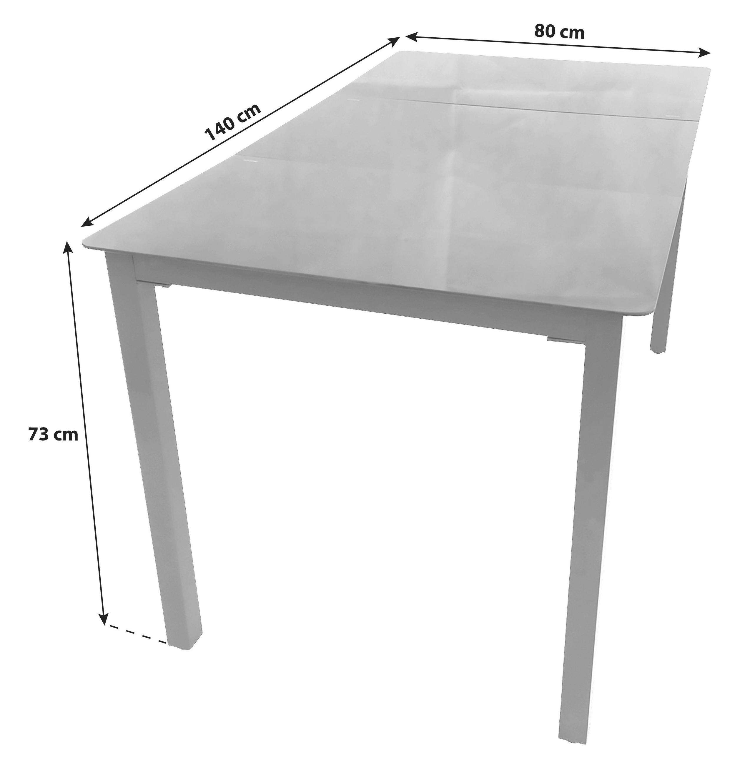 GARTENTISCH 140/73/80 cm Metall, Glas Schwarz rechteckig  - Schwarz, Basics, Glas/Metall (140/73/80cm) - MID.YOU