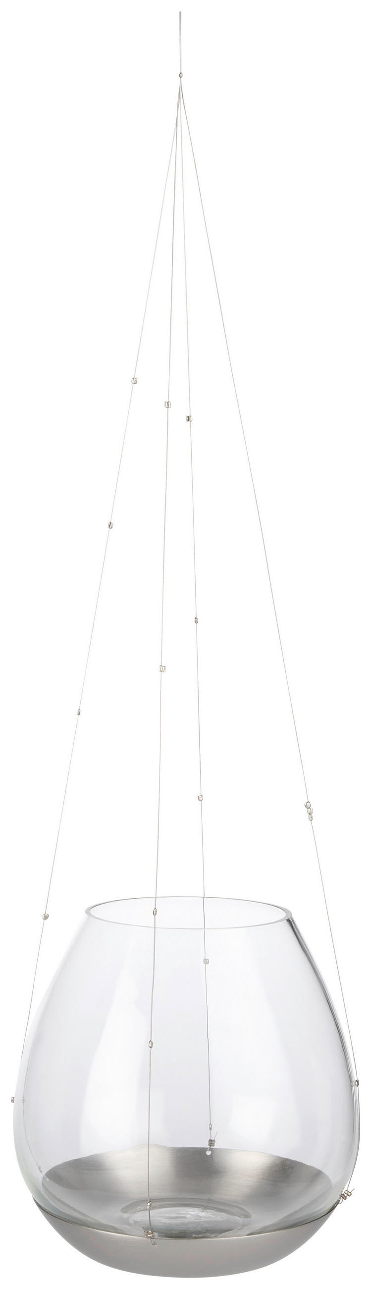 TEELICHTHALTER - Klar/Silberfarben, Trend, Glas/Metall (12,5/47cm)