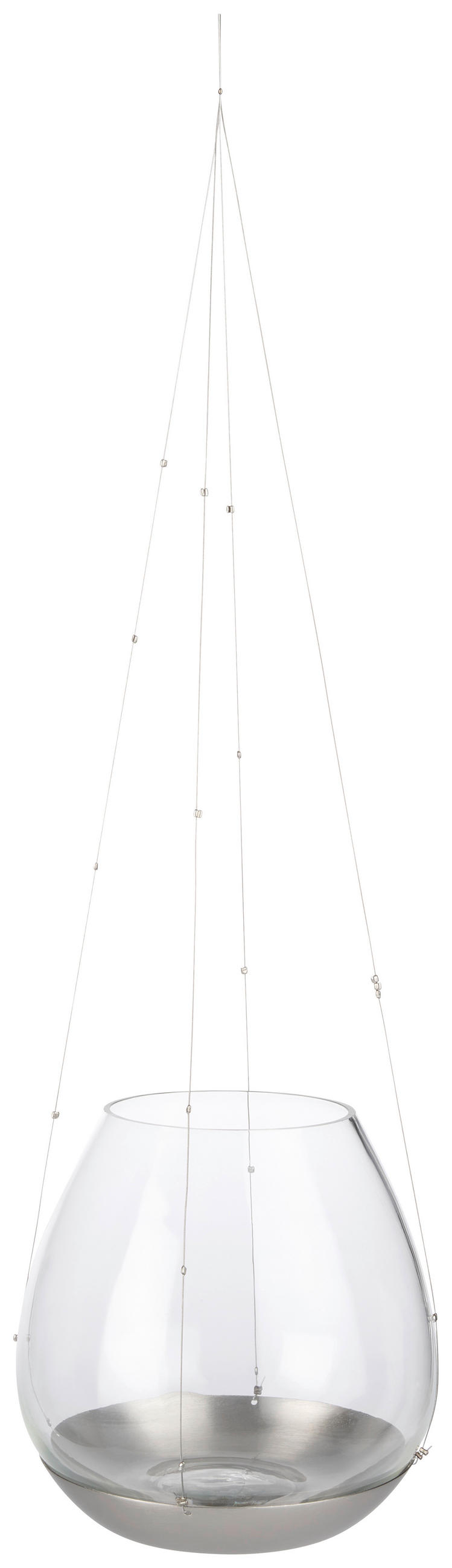 TEELICHTHALTER - Klar/Silberfarben, Trend, Glas/Metall (12,5/47cm)