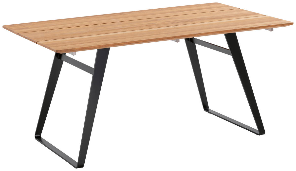 GARTENTISCH 200/95/76 cm Holz, Metall rechteckig  - Anthrazit/Teakfarben, Design, Holz/Metall (200/95/76cm)