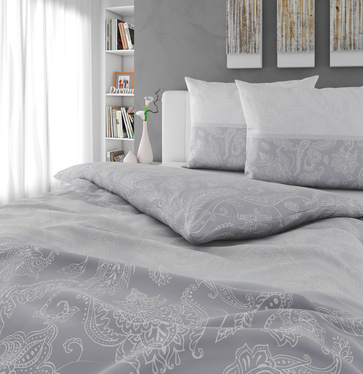 BETTWÄSCHE Satin 200/200 cm  - Grau, Textil (200/200cm) - Novel