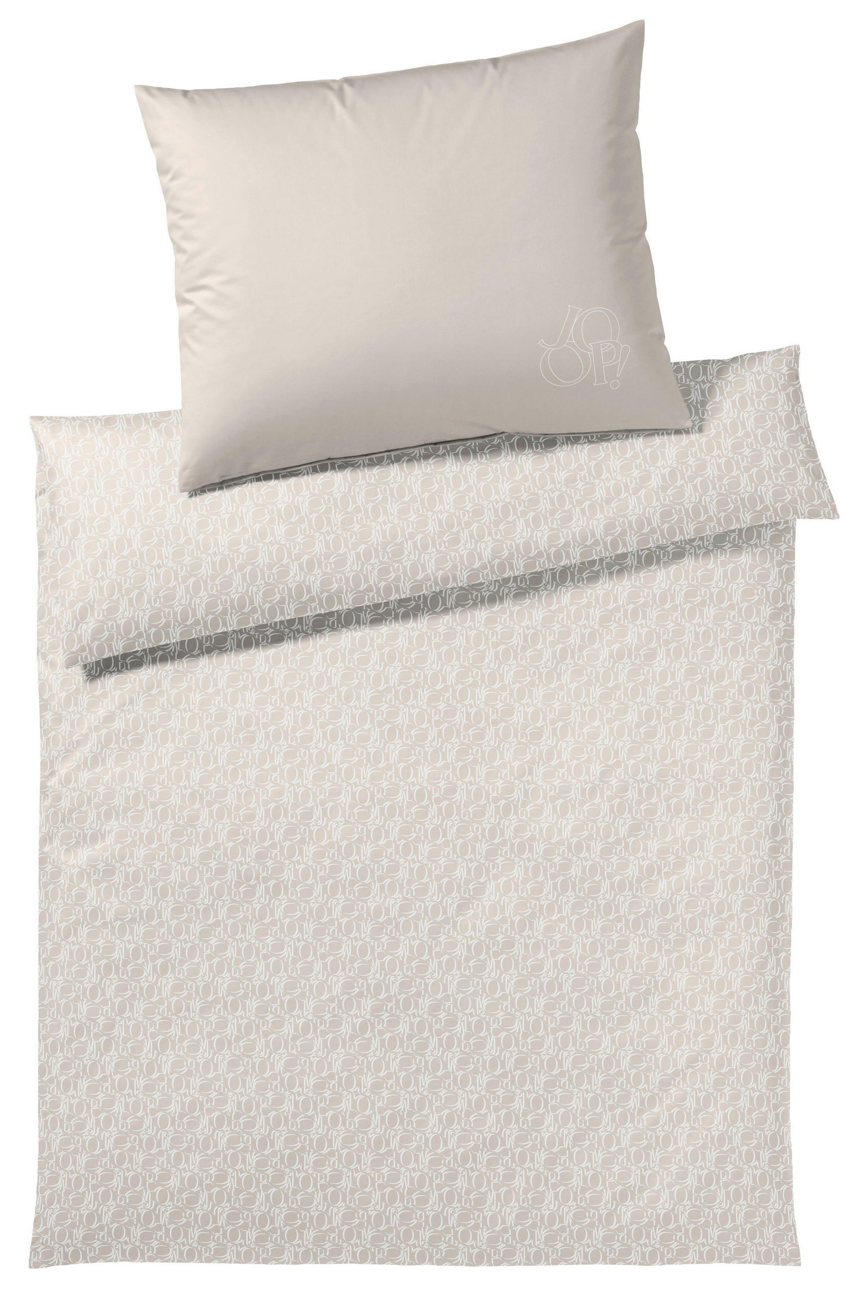 BETTWÄSCHESET Makosatin 160/210 cm  100 cm/65 cm  - Sandfarben, Design, Naturmaterialien/Textil (160/210cm) - Joop!