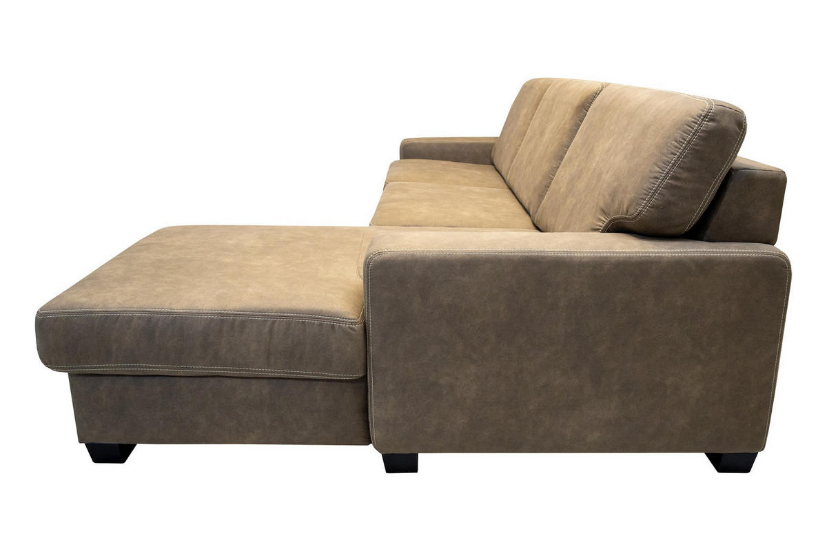 SAROKKANAPÉ textil taupe  - bézs/taupe, Basics, textil/fa (277/91/175cm) - Andante