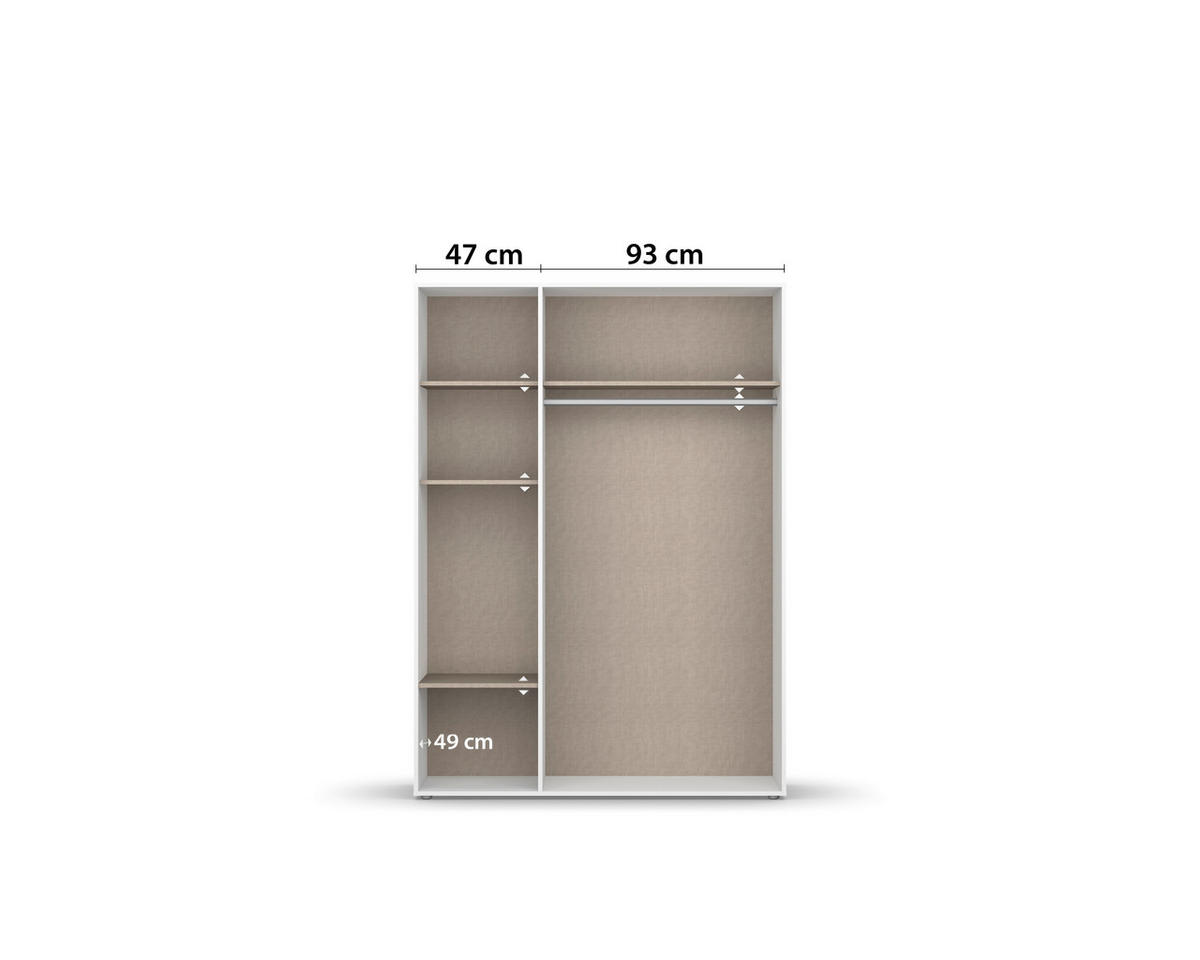 DREHTÜRENSCHRANK 140/194/53 cm 3-türig Weiß  - Weiß, MODERN, Holzwerkstoff/Kunststoff (140/194/53cm) - Rauch Möbel