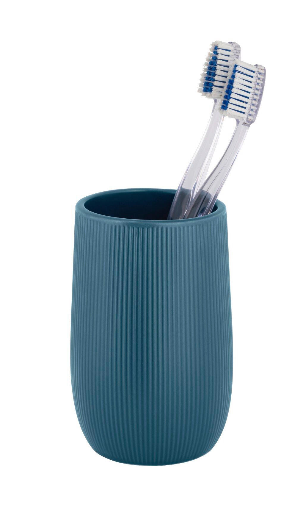 ZAHNPUTZBECHER FABLO  - Petrol, Basics, Keramik (8/12/8cm) - Wenko