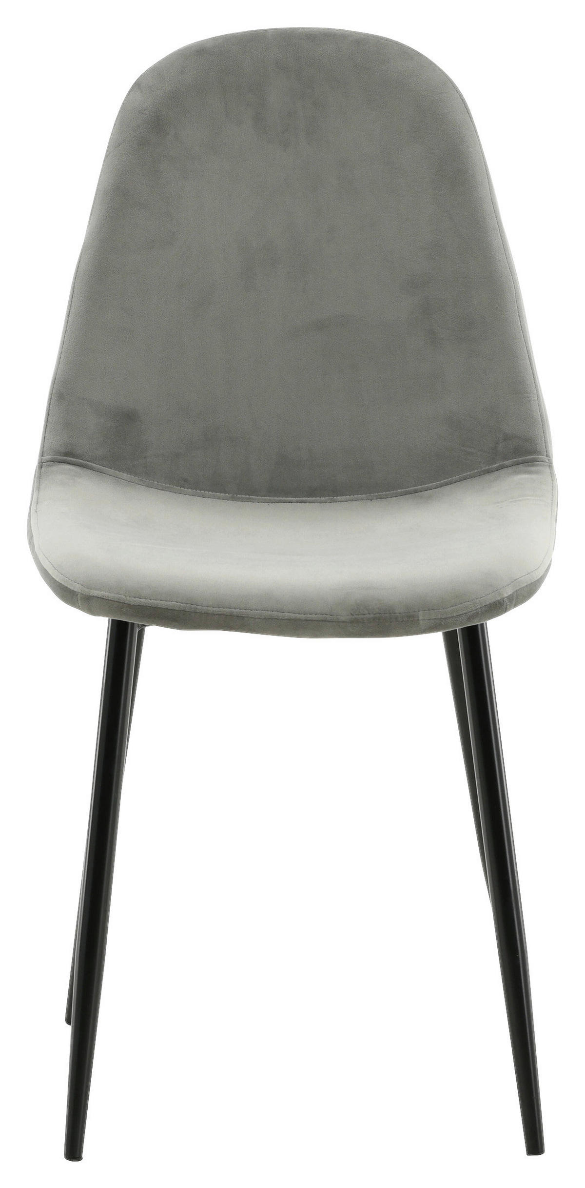 STUHL-SET 2 Stück  in Stahl Samt Metall, Textil  - Schwarz/Grau, Design, Textil/Metall (42,5/88/53cm) - Livetastic