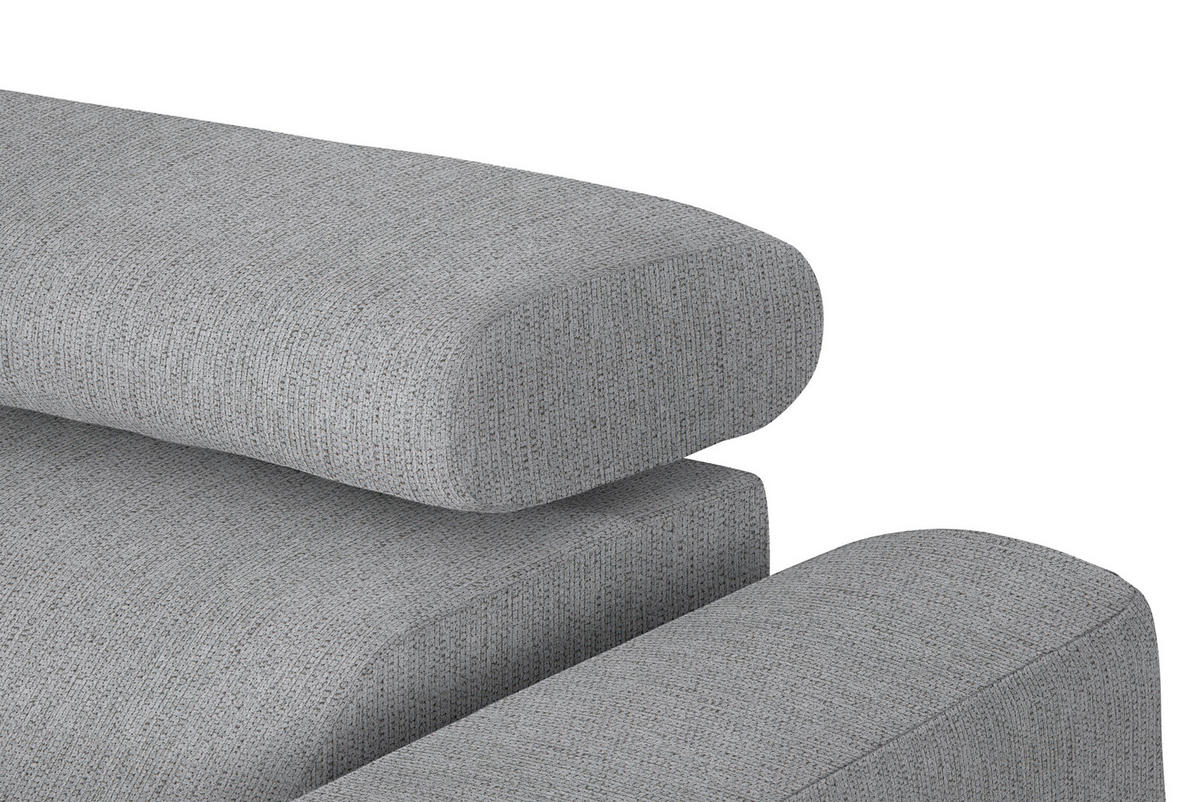 ECKSOFA in Webstoff Silberfarben  205/280 cm  - Silberfarben/Schwarz, Design, Textil/Metall (205/280cm) - Xora