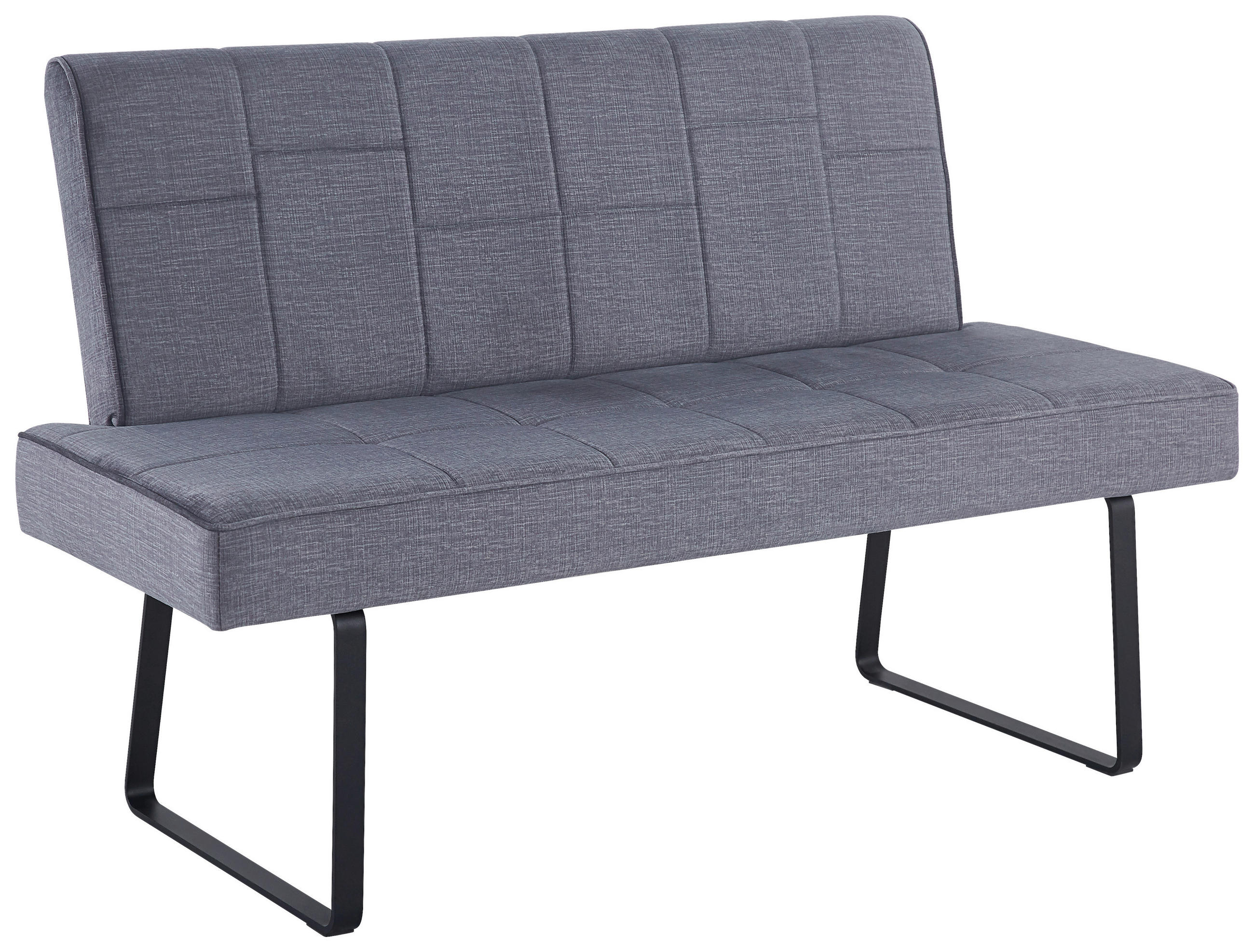 SITZBANK in Metall, Textil Dunkelgrau  - Dunkelgrau/Schwarz, KONVENTIONELL, Textil/Metall (140/88/62cm) - MID.YOU