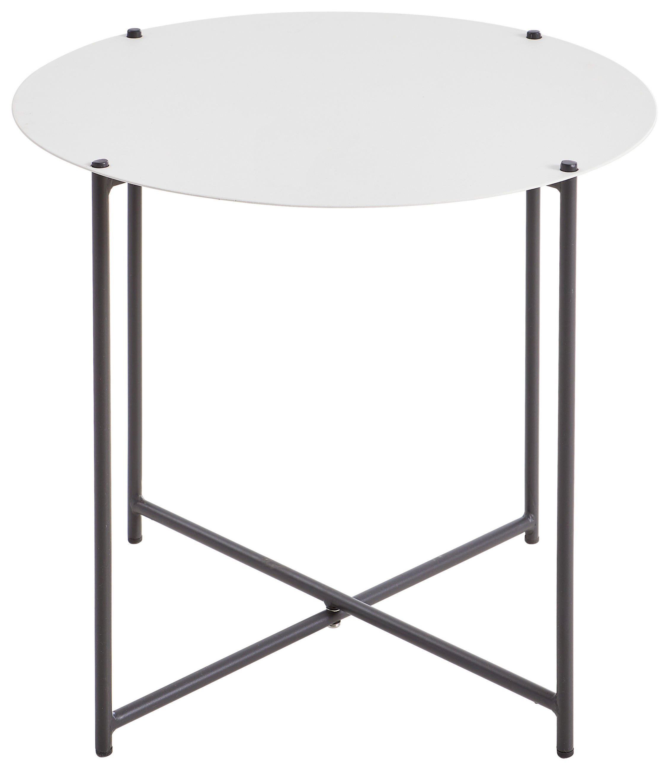 BEISTELLTISCH 49/49/46 cm Anthrazit, Weiß rund  - Anthrazit/Weiß, Design, Metall (49/49/46cm) - Ambia Garden