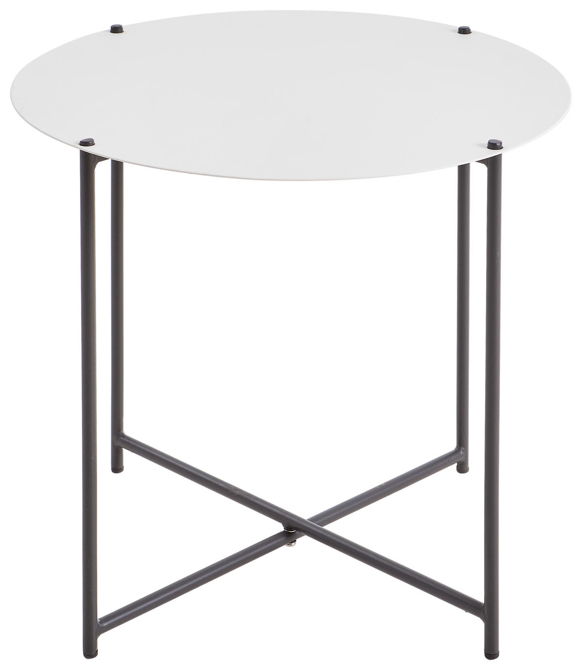 BEISTELLTISCH 49/49/46 cm Anthrazit, Weiß rund  - Anthrazit/Weiß, Design, Metall (49/49/46cm) - Ambia Garden