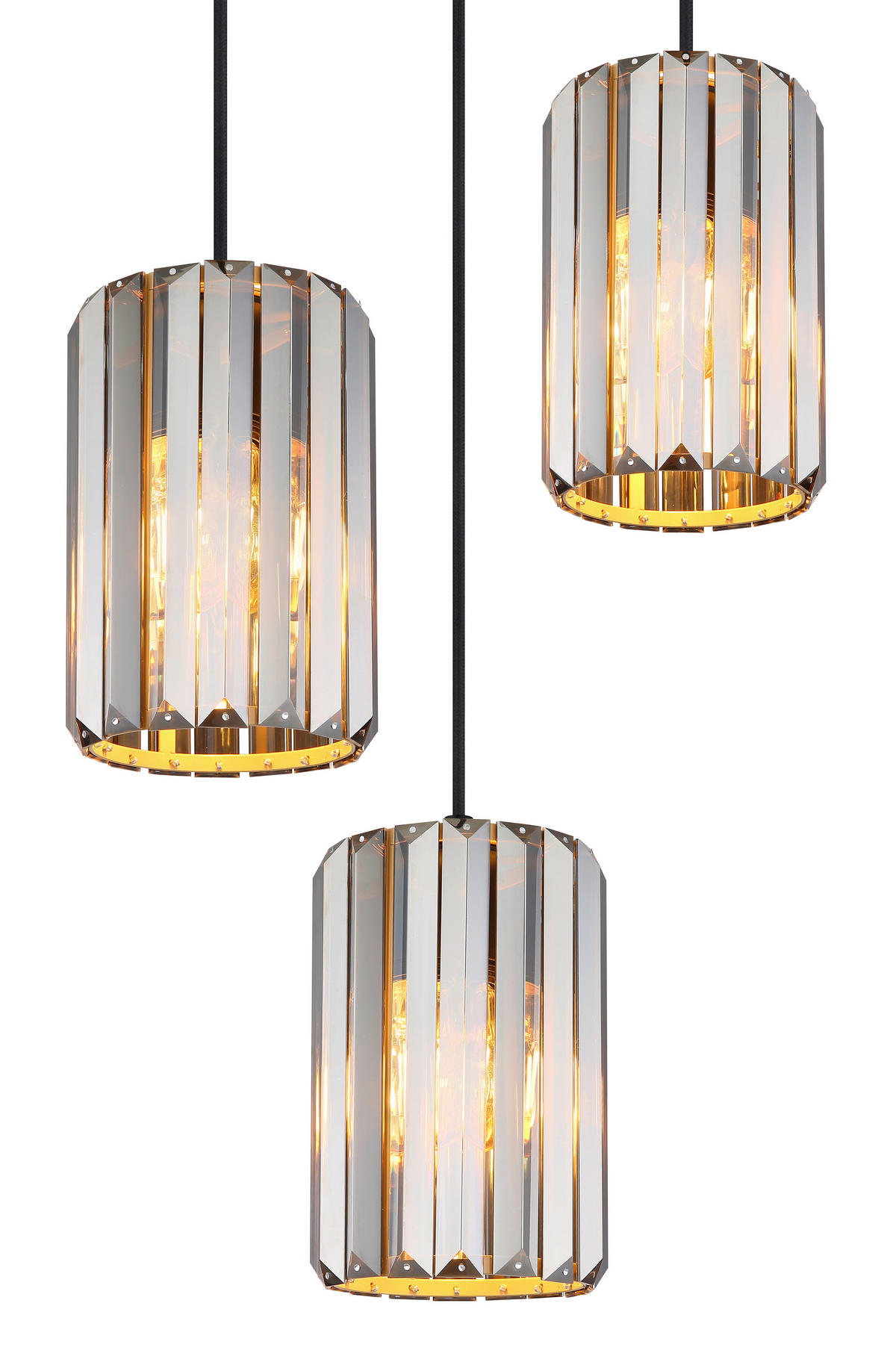 HÄNGELEUCHTE RUN 35/120 cm   - Braun/Grau, Trend, Glas/Metall (35/120cm)