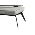 SITZBANK 153/90/65 cm Webstoff Schwarz, Hellgrau Buche massiv  - Hellgrau/Schwarz, Basics, Holz/Textil (153/90/65cm) - Carryhome