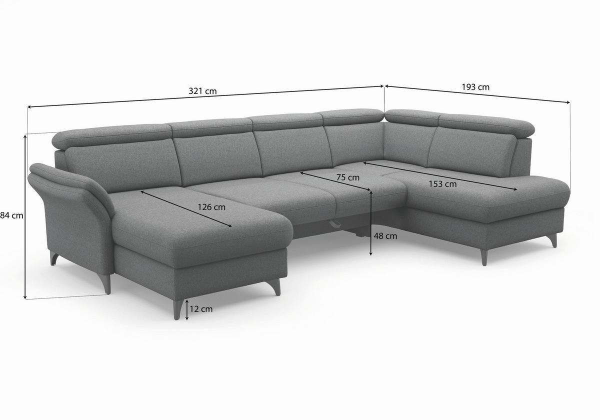 WOHNLANDSCHAFT GLENDALE E Olivgrün Flachgewebe  - Eichefarben/Olivgrün, KONVENTIONELL, Holz/Textil (166/321/193cm) - Sit & More