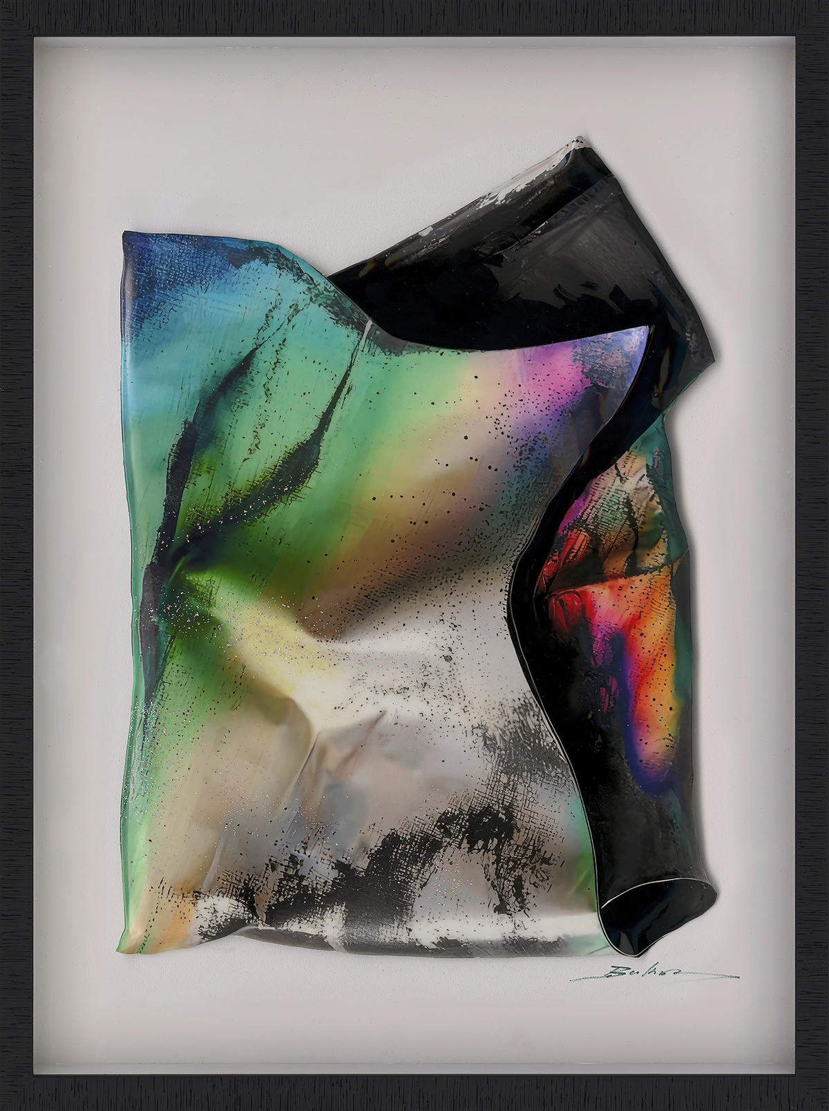 BILD Abstraktes 60/80 cm  - Silberfarben/Schwarz, Design, Papier/Kunststoff (60/80cm) - Monee