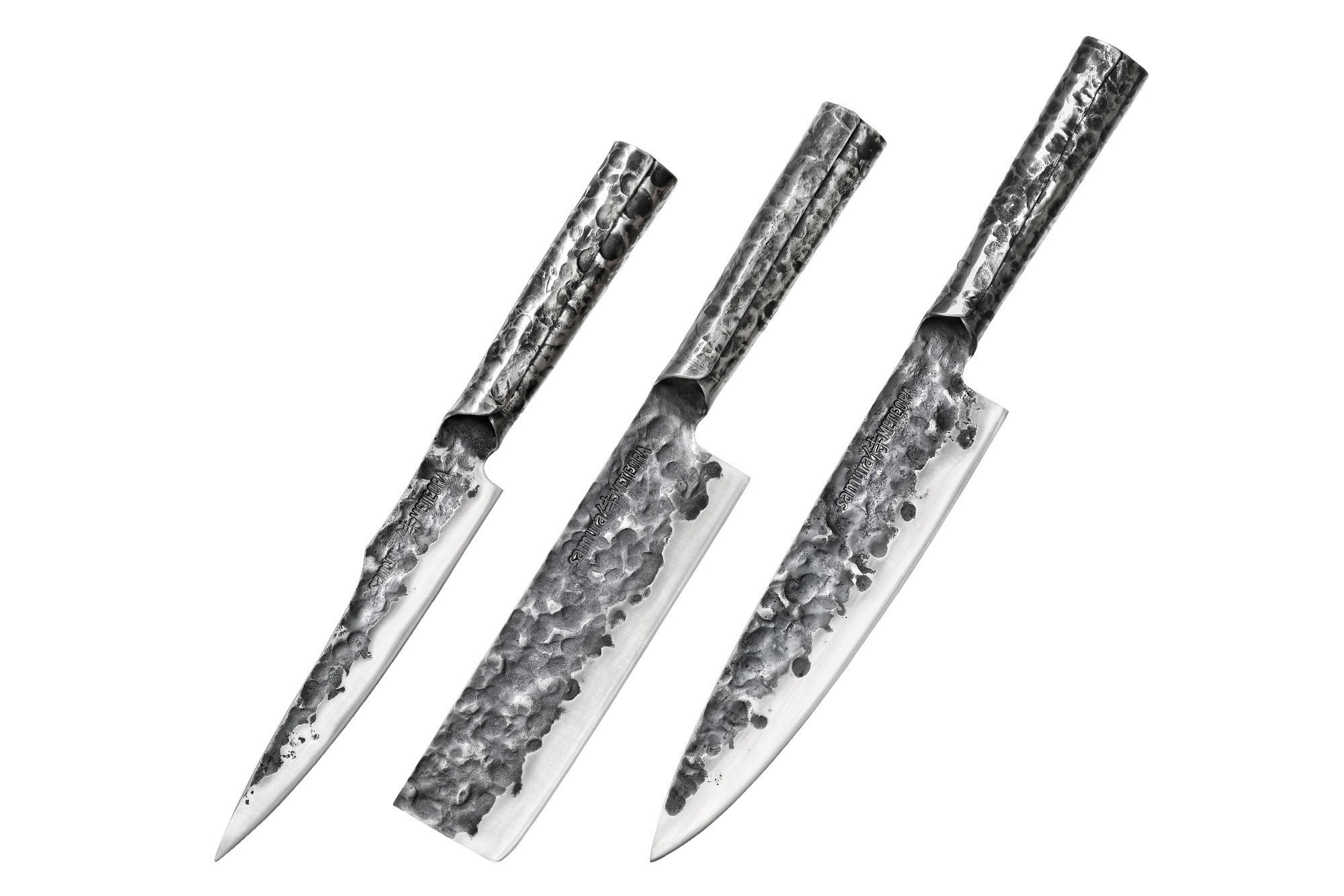 SET NOŽEVA      3-dijelni  meteora  - boje oplemenjenog čelika, Basics, metal (34/5/2.5cm) - Samura