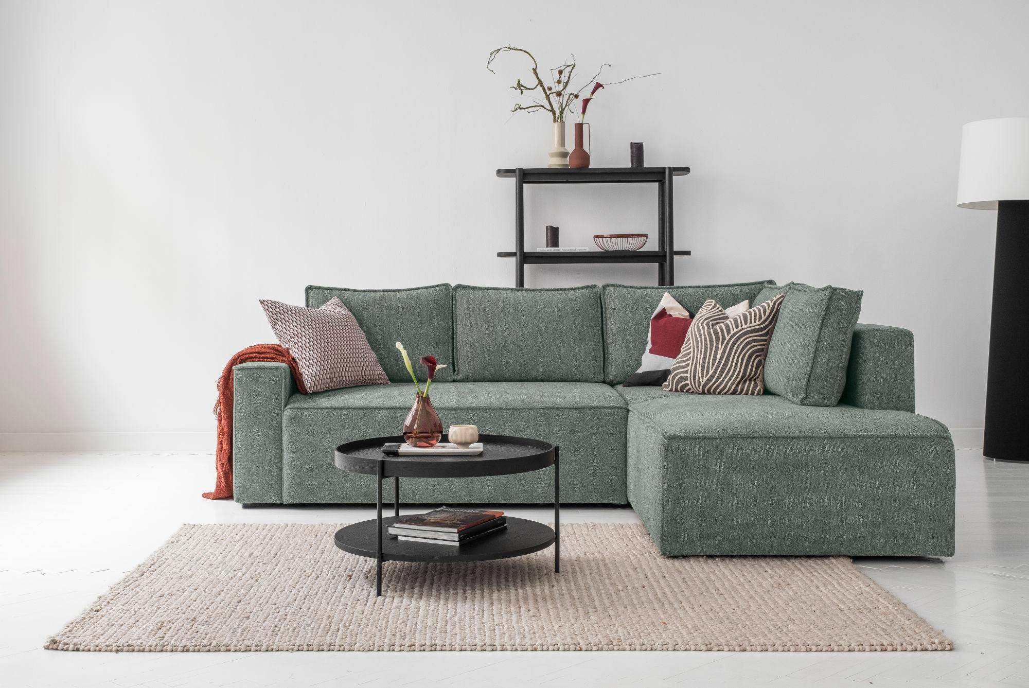 HÖRNSOFFA i  - vit/grå, Design, textil/plast (247/194cm) - MID.YOU