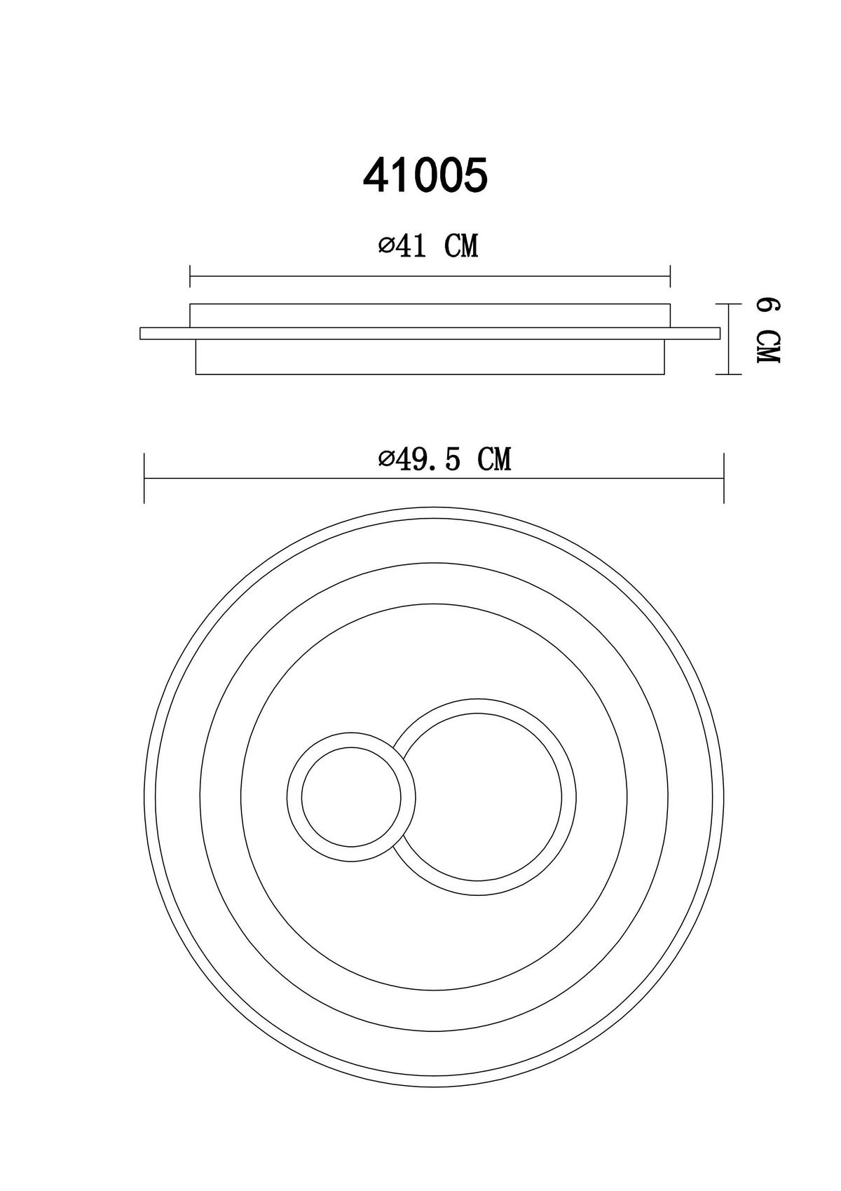 LED-DECKENLEUCHTE 49,5/6 cm   - Klar/Opal, Basics, Kunststoff/Metall (49,5/6cm) - Globo