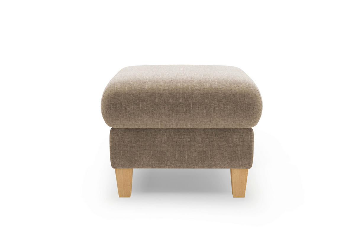 HOCKER Flachgewebe Hellbraun  - Hellbraun/Eichefarben, KONVENTIONELL, Holz/Textil (58/47/58cm) - Sit & More