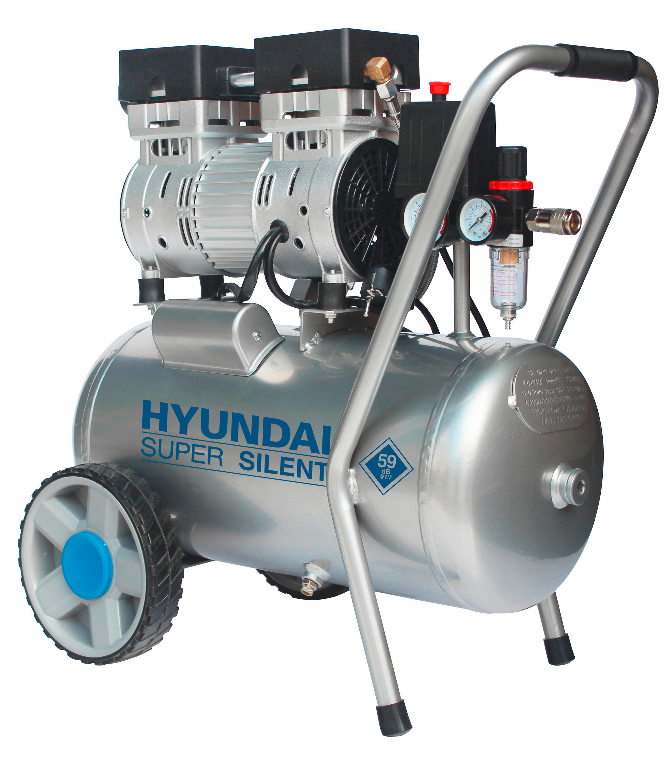 DRUCKLUFTKOMPRESSOR  - Silberfarben, KONVENTIONELL, Metall (36/59/55cm) - Hyundai