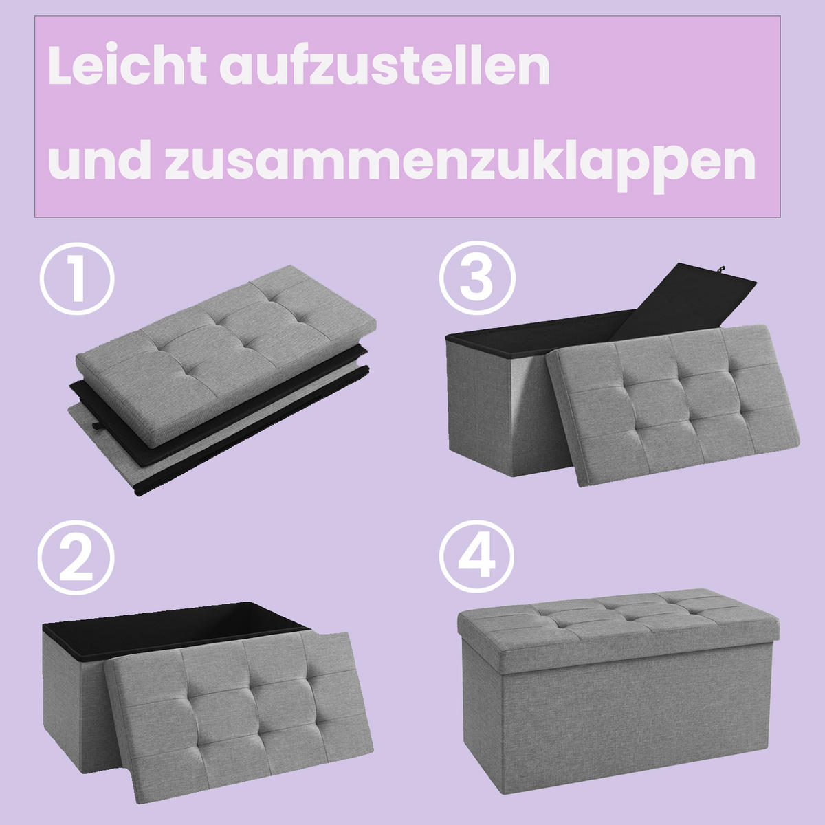 SITZBOX  - Grau, Basics, Textil (76/38/38cm)
