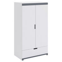 KINDERKLEIDERSCHRANK - Weiß/Grau, MODERN, Holzwerkstoff (100/182/57cm) - MID.YOU