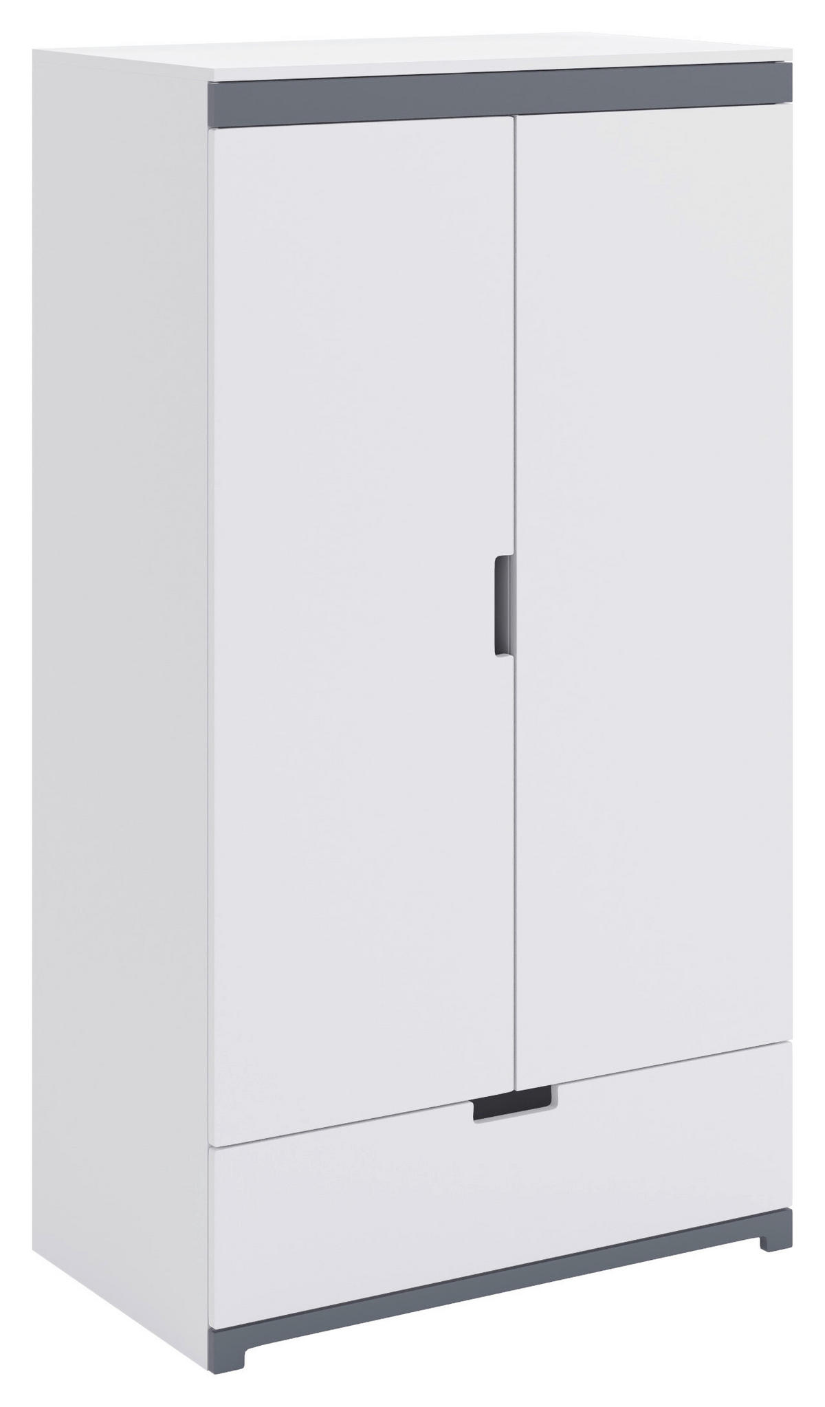 KINDERKLEIDERSCHRANK - Weiß/Grau, MODERN, Holzwerkstoff (100/182/57cm) - MID.YOU