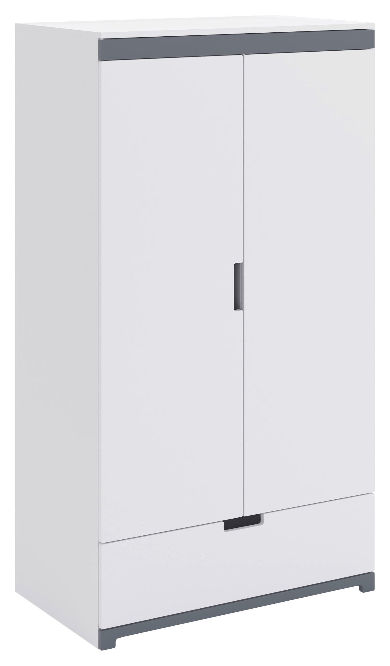 Mid.you Kinderkleiderschrank Tomi Grau, Weiß 100x182x57 cm