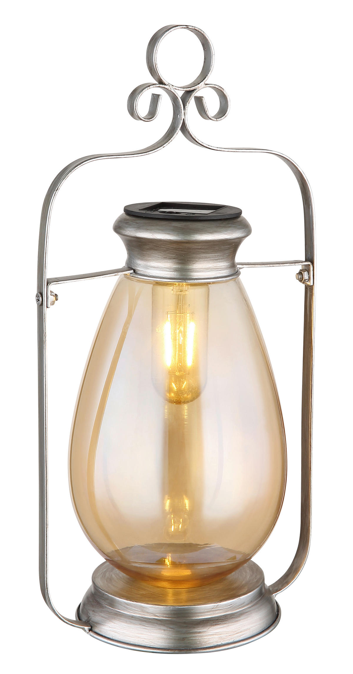 SOLÁRNÍ SVÍTIDLO 17/15/36,5 cm - oranžová/černá, Design, kov/plast (17/15/36,5cm) - Globo