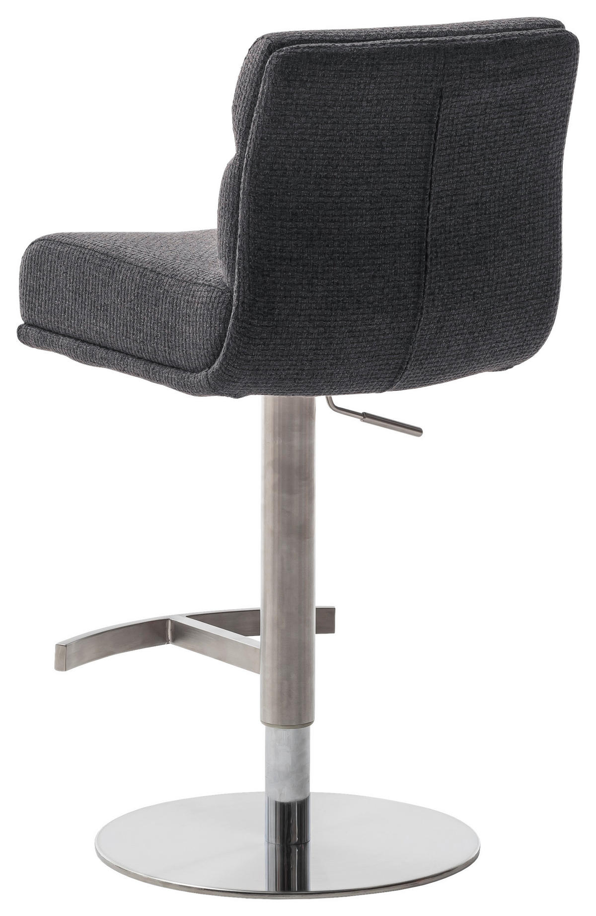 BARHOCKER in Metall, Textil Anthrazit, Edelstahlfarben  - Edelstahlfarben/Anthrazit, Design, Textil/Metall (43/84/52cm) - Dieter Knoll