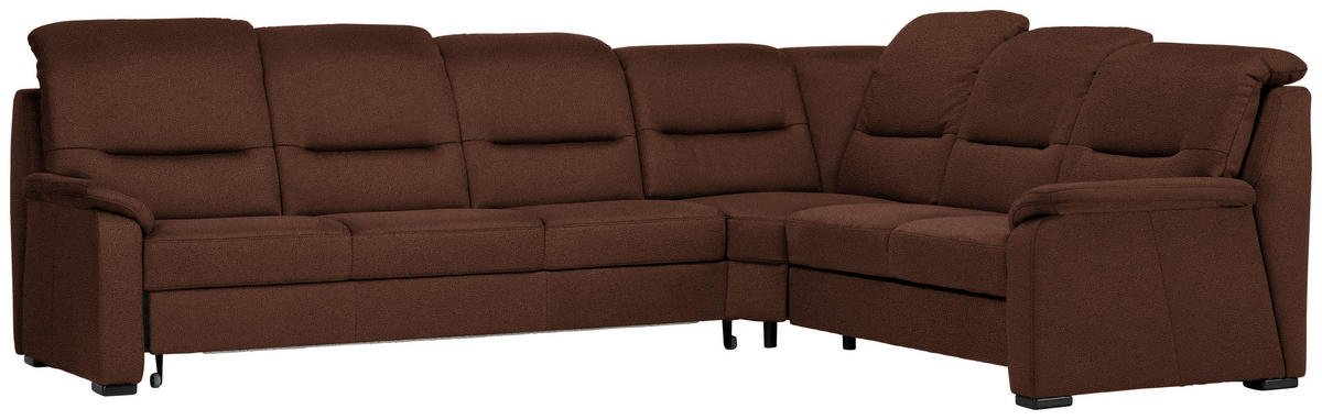 ECKSOFA in Mikrofaser Braun  - Schwarz/Braun, Konventionell, Holz/Textil (303/245cm) - Beldomo Comfort