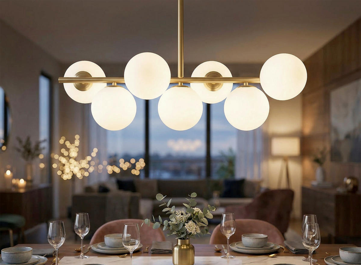 DECKENLEUCHTE 81/30/74 cm  - Goldfarben/Weiß, Trend, Glas/Metall (81/30/74cm) - Mauro Ferretti
