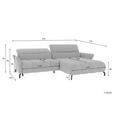 ECKSOFA Olivgrün Flachgewebe Rücken echt, Kopfteilverstellung, Sitztiefenverstellung  - Schwarz/Olivgrün, KONVENTIONELL, Textil/Metall (272/175cm) - Carryhome