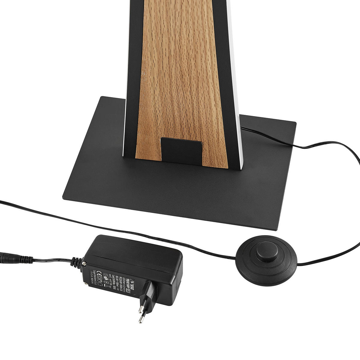 LED-STEHLEUCHTE Ella 26/140,8/18 cm   - Eichefarben/Schwarz, Natur, Holz/Kunststoff (26/140,8/18cm) - Novel