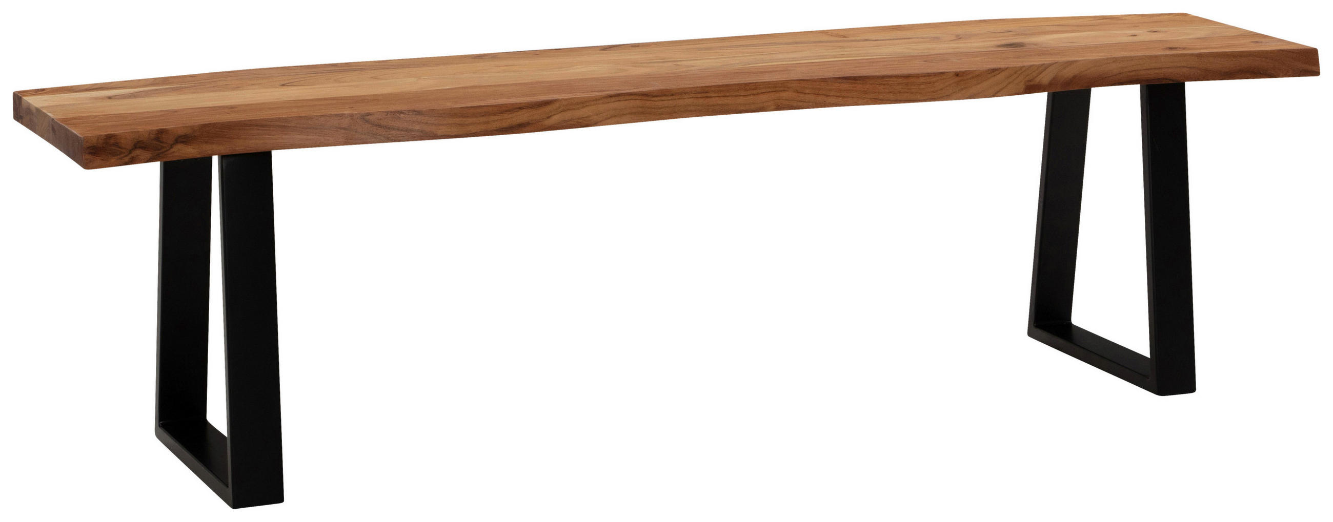 SITZBANK 120/45,5/40 cm Akaziefarben Akazie massiv Metall  - Schwarz/Akaziefarben, MODERN, Holz/Metall (120/45,5/40cm) - MID.YOU