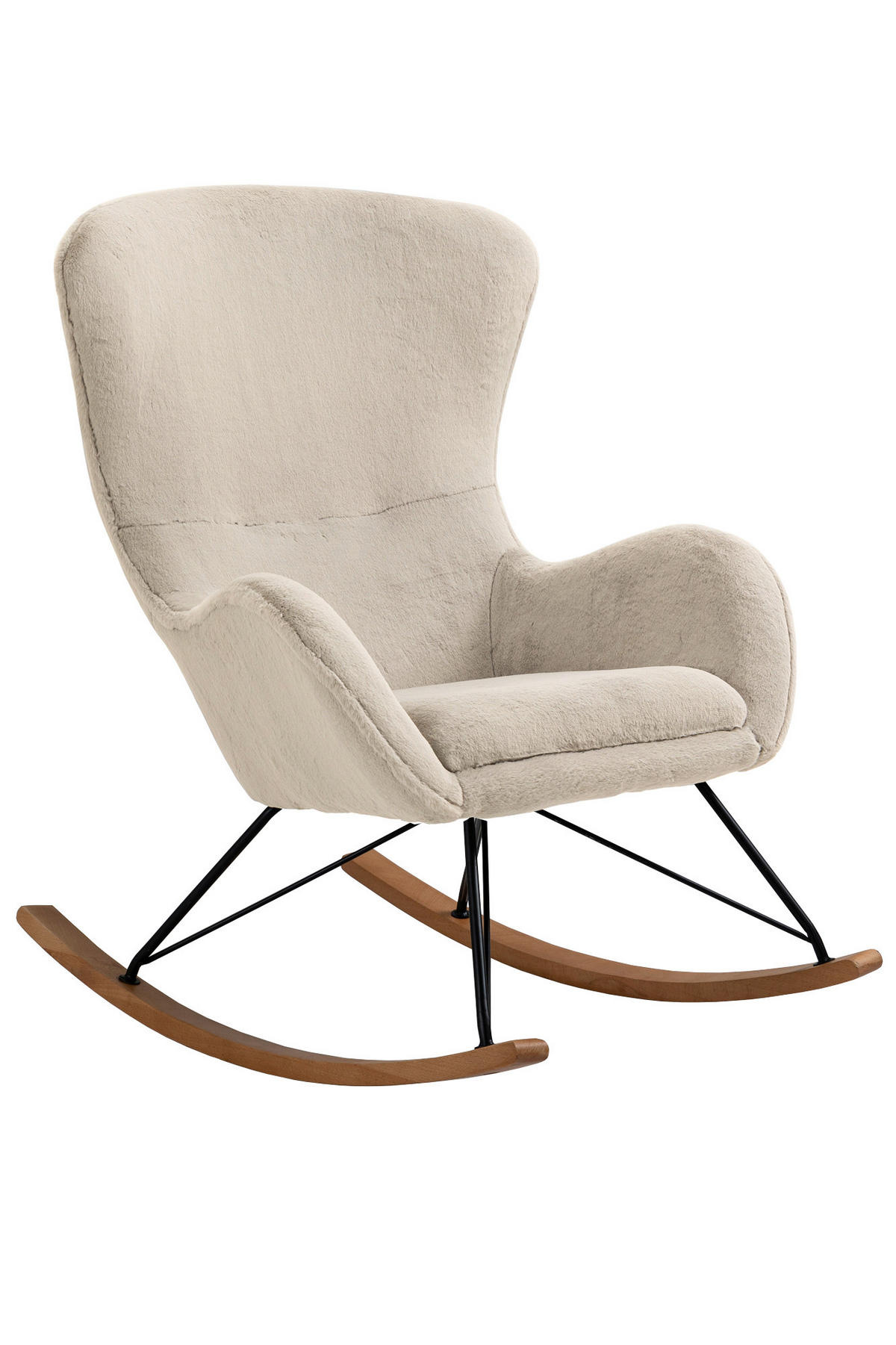 SCHAUKELSTUHL in Eichefarben, Beige  - Eichefarben/Beige, MODERN, Holz/Textil (70/102/94cm) - Livetastic