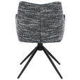 ARMLEHNSTUHL  Sitzfläche 360° drehbar, automatische Rückholfunktion Webstoff Echtleder  - Schwarz, MODERN, Leder/Textil (57/86,5/61,5cm) - Novel