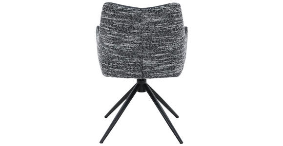 ARMLEHNSTUHL  Sitzfläche 360° drehbar, automatische Rückholfunktion Webstoff Echtleder  - Schwarz, MODERN, Leder/Textil (57/86,5/61,5cm) - Novel