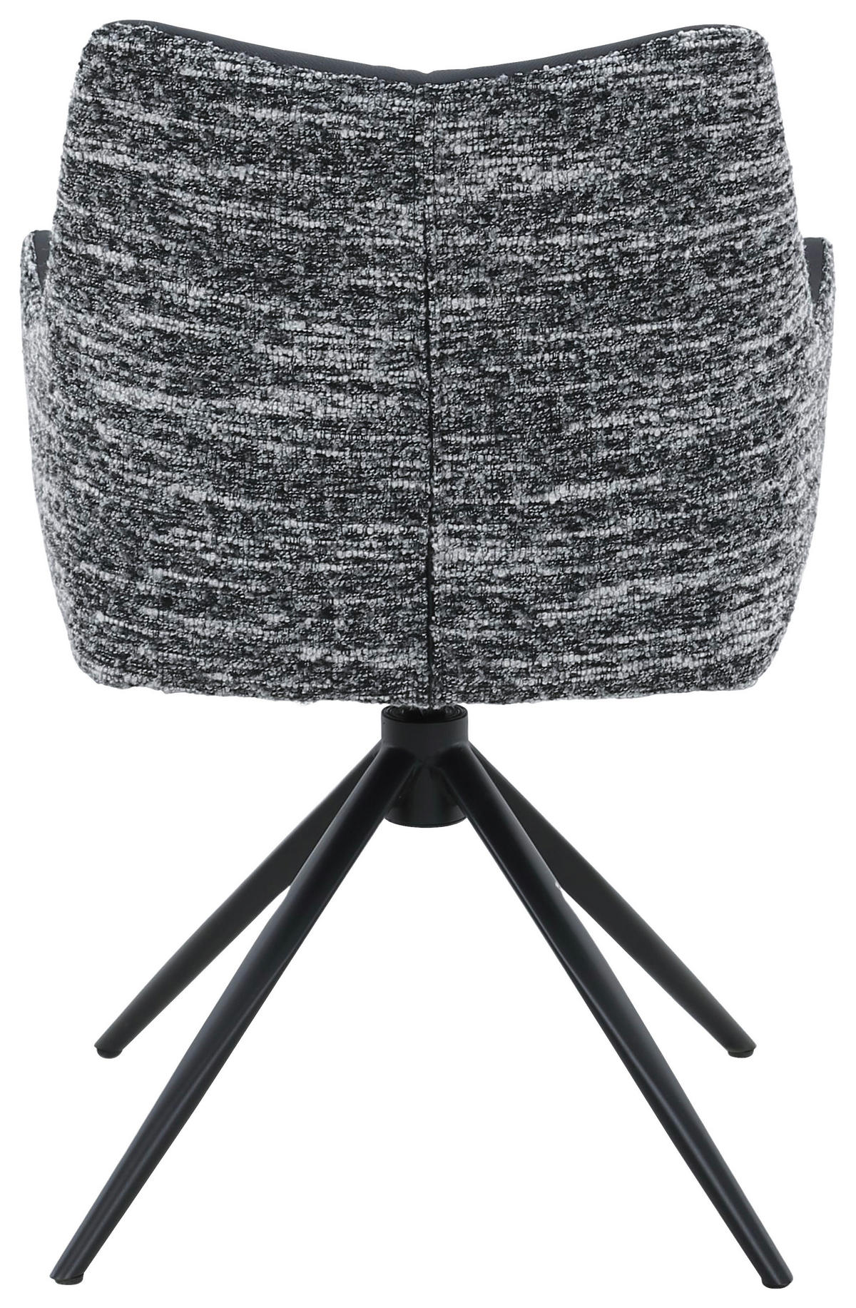 ARMLEHNSTUHL  Sitzfläche 360° drehbar, automatische Rückholfunktion Webstoff Echtleder  - Schwarz, MODERN, Leder/Textil (57/86,5/61,5cm) - Novel