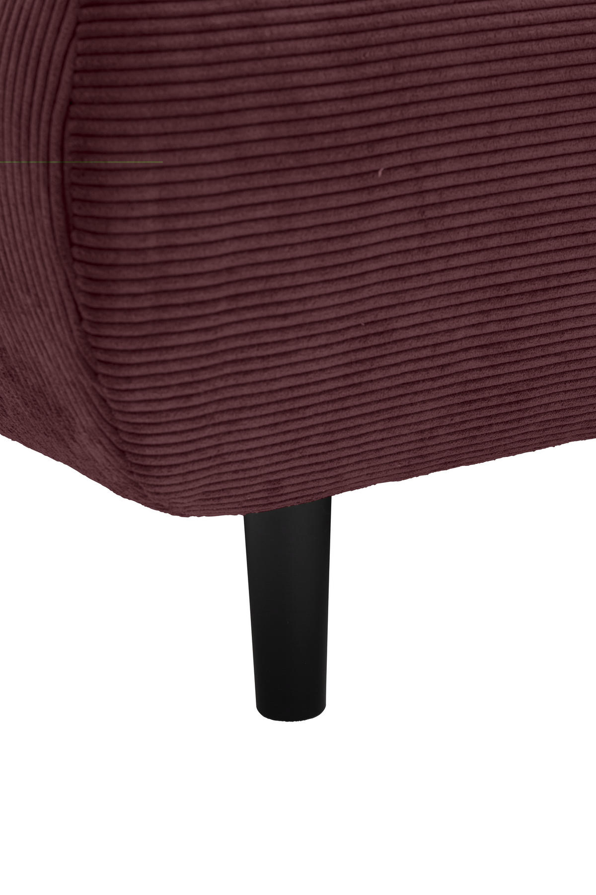 ECKSOFA Ottomane rechts, Eckteil  Bordeaux Feincord  - Bordeaux/Schwarz, Design, Holz/Textil (288/215cm) - Pure Home Lifestyle