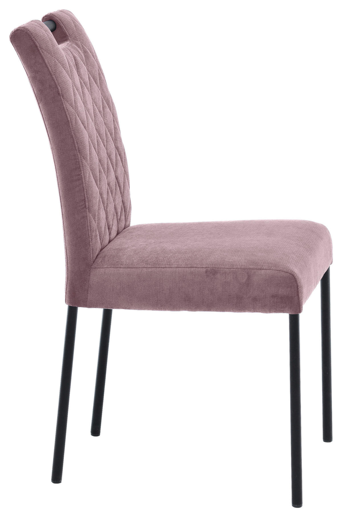 STUHL Webstoff Altrosa  - Schwarz/Altrosa, KONVENTIONELL, Textil/Metall (46/91/61cm) - Carryhome