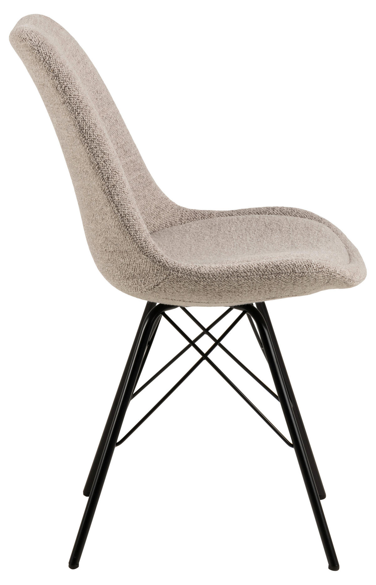 STUHL  in Bouclé Textil, Holz, Metall  - Beige/Schwarz, Design, Holz/Textil (48,5/85,5/54cm) - MID.YOU